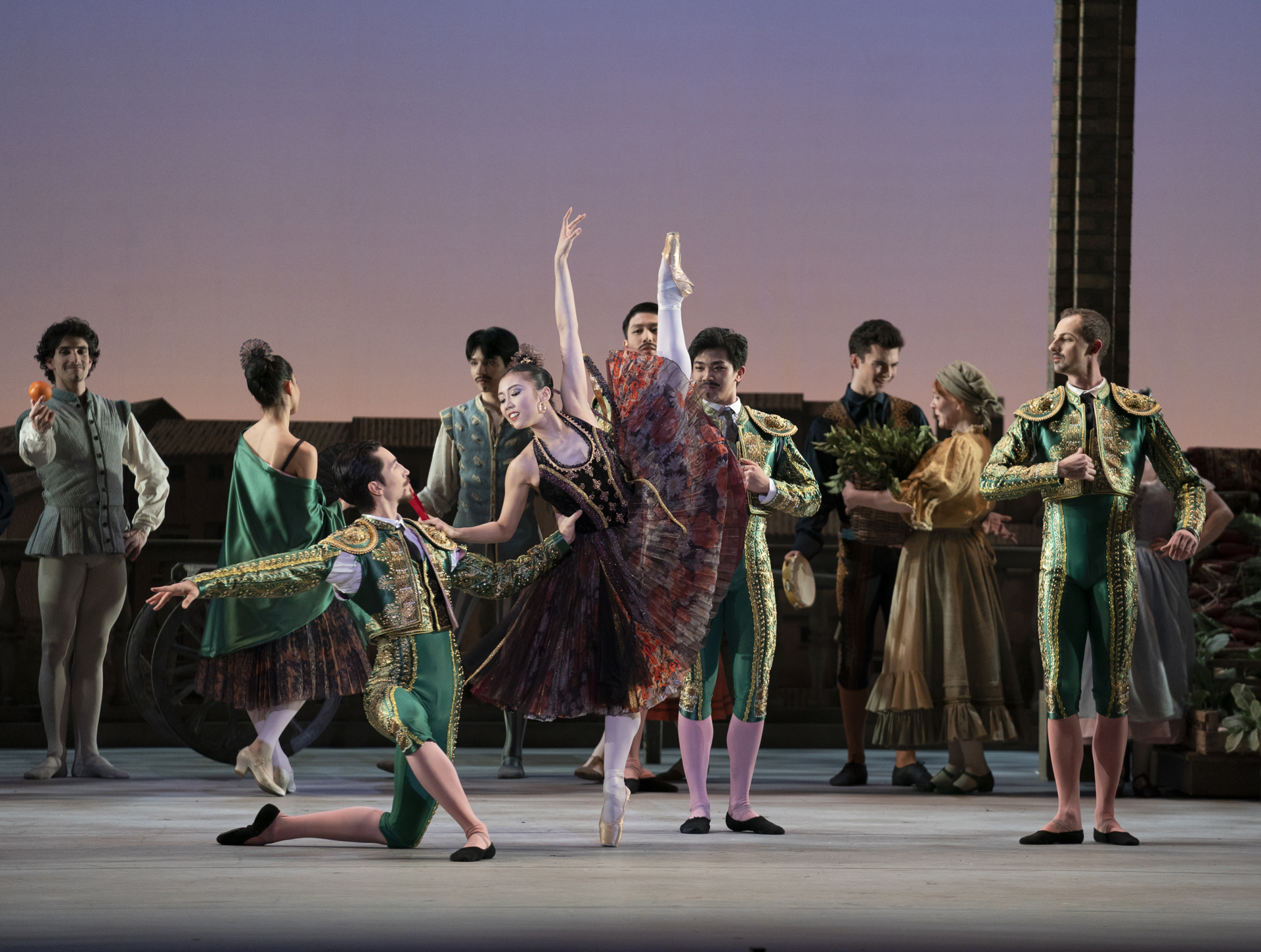 Matador Scene featuring Yu Kurihara as Mercedes with Artists of Birmingham Royal Ballet; photo: Emma Kauldhar Matador Scene featuring Yu Kurihara as Mercedes with Artists of Birmingham Royal Ballet; photo: Emma Kauldhar