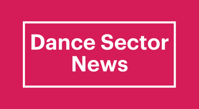 pink graphic with text saying dance sector news