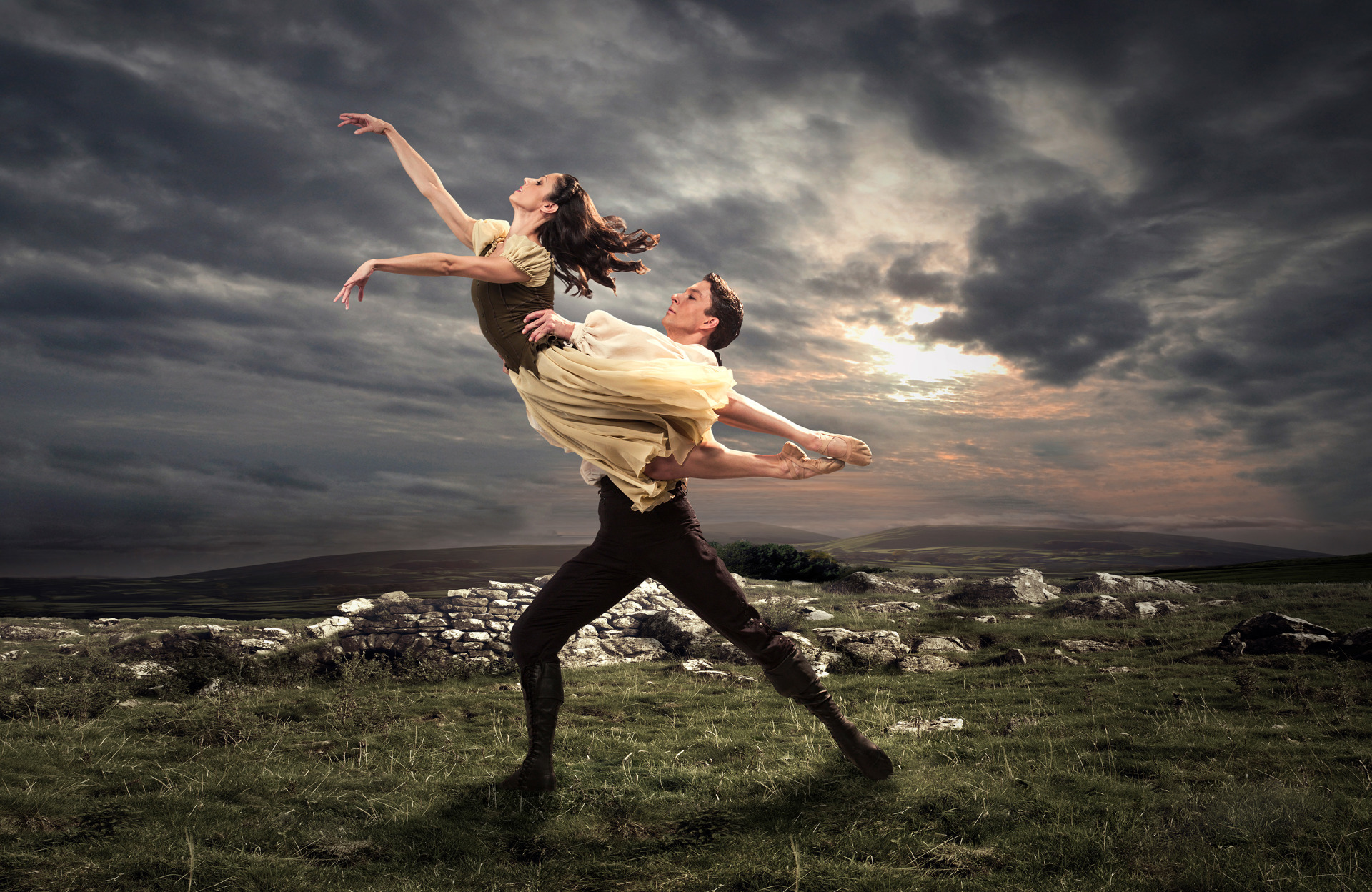 Martha Leebolt and Tobias Batley as Cathy and Heathcliff in Wuthering Heights. Photo Guy Farrow Martha Leebolt and Tobias Batley as Cathy and Heathcliff in Wuthering Heights. Photo Guy Farrow