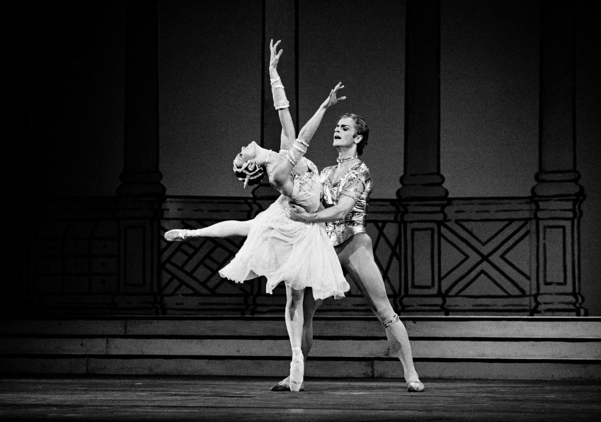 Black and white getty image of male and female ballerina Black and white getty image of male and female ballerina