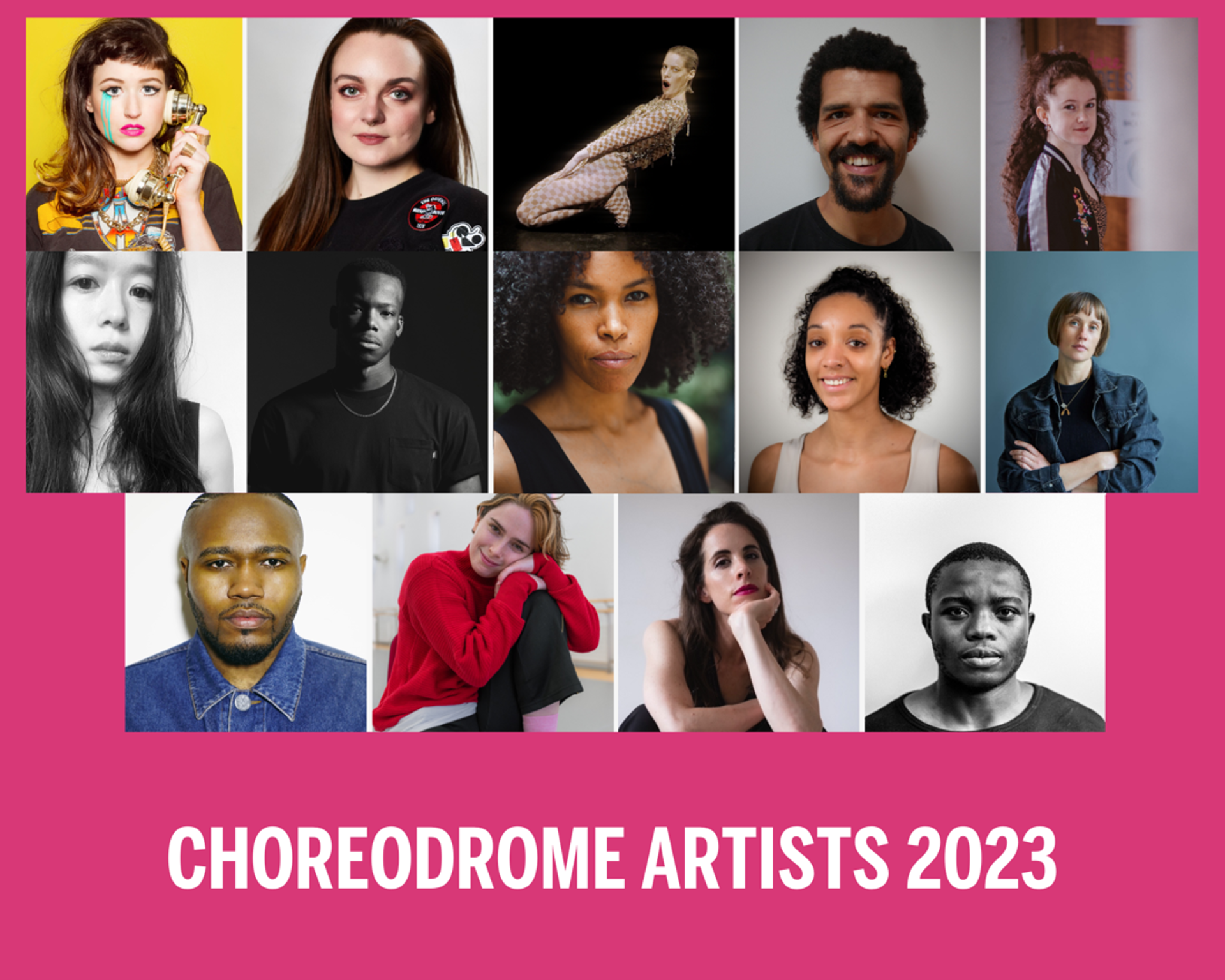 fourteen images in a collage of the choreodrome artists of 2023 fourteen images in a collage of the choreodrome artists of 2023