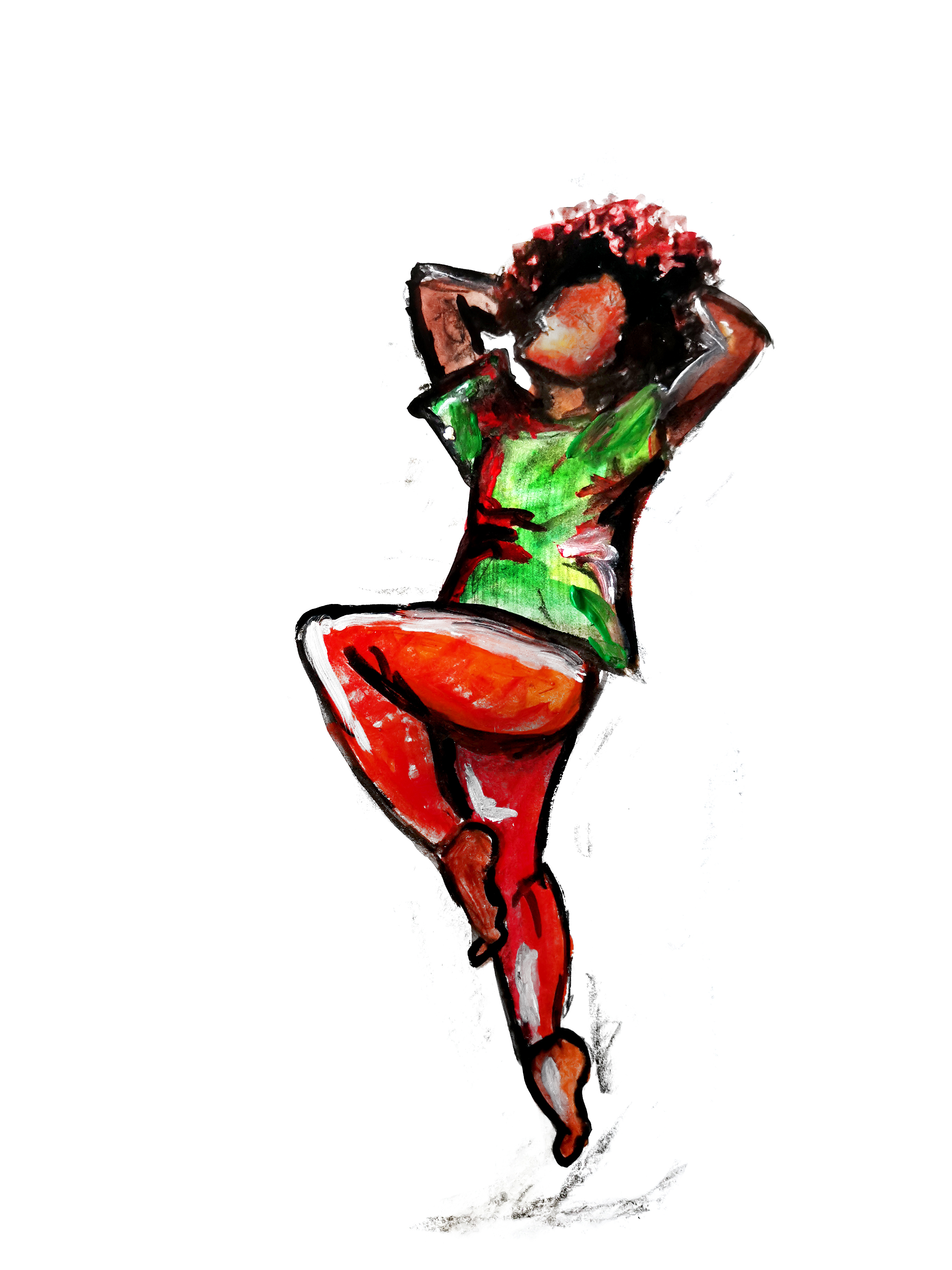 painting of young global majority female dance of the african diaspora dancer 