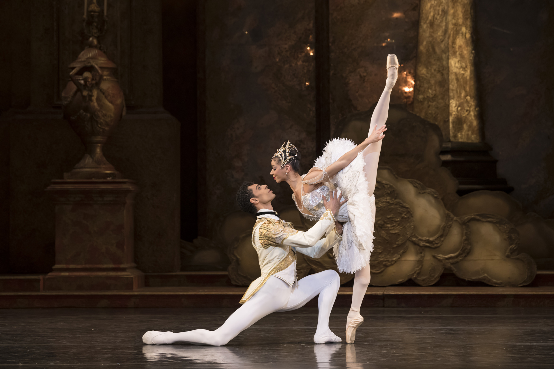 Céline Gittens as Princess Aurora and Tyrone Singleton as Prince Florimund. Photo Bill Cooper. Céline Gittens as Princess Aurora and Tyrone Singleton as Prince Florimund. Photo Bill Cooper.